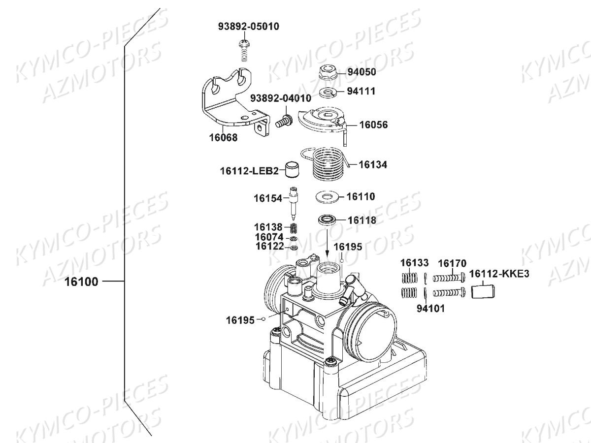Carburation KYMCO Pièces DINKSTREET 125I ABS EURO3 (SK25AC/SK25AE)