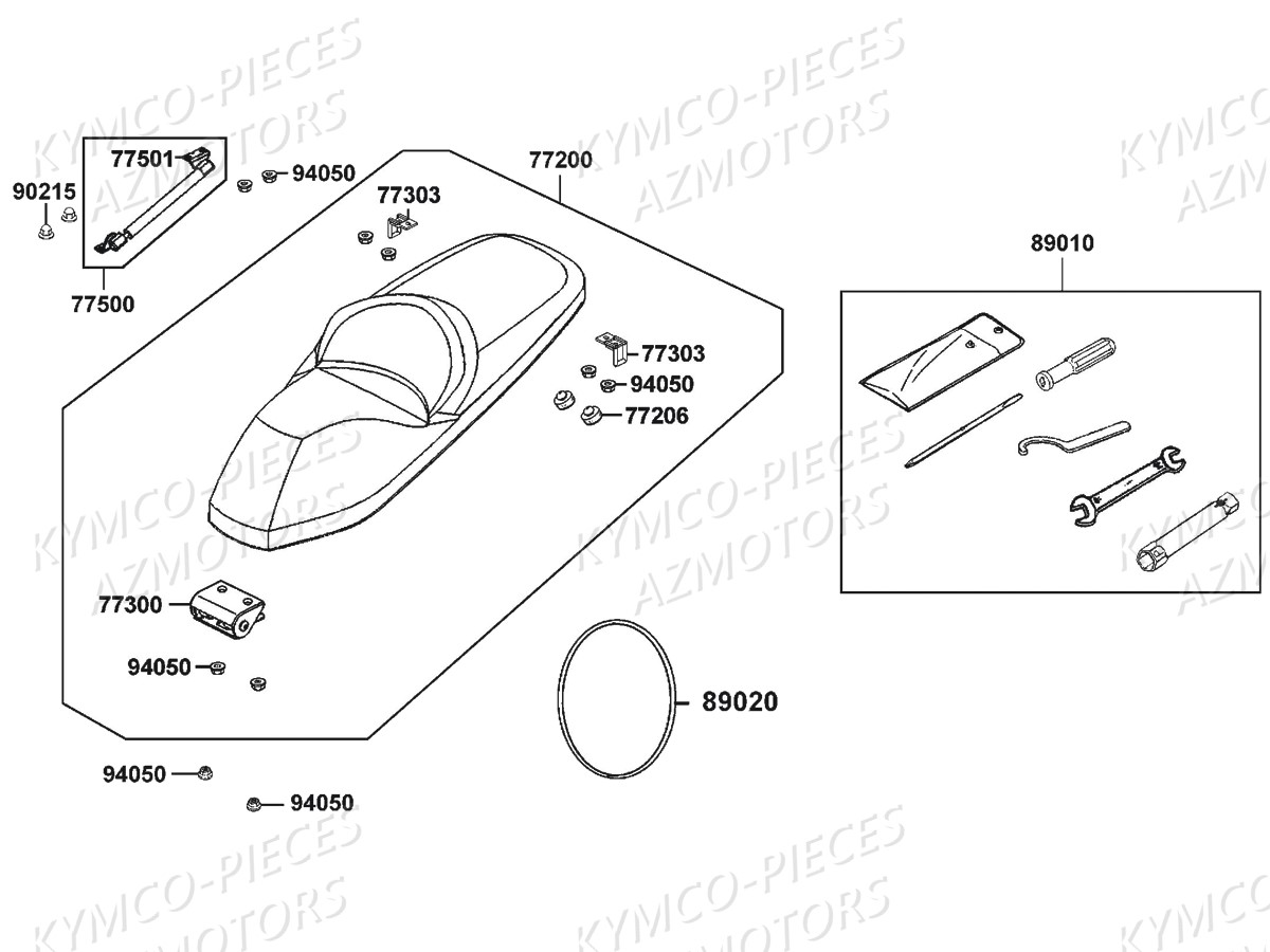 Selle KYMCO Pièces DINKSTREET 125I ABS EURO3 (SK25AC/SK25AE)