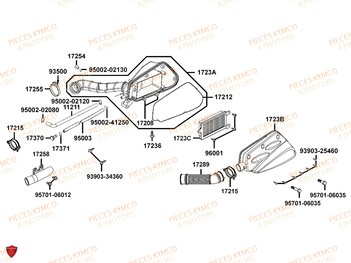 BOITE_A_AIR KYMCO DINK 50 4T EURO 2 (SM10AA)