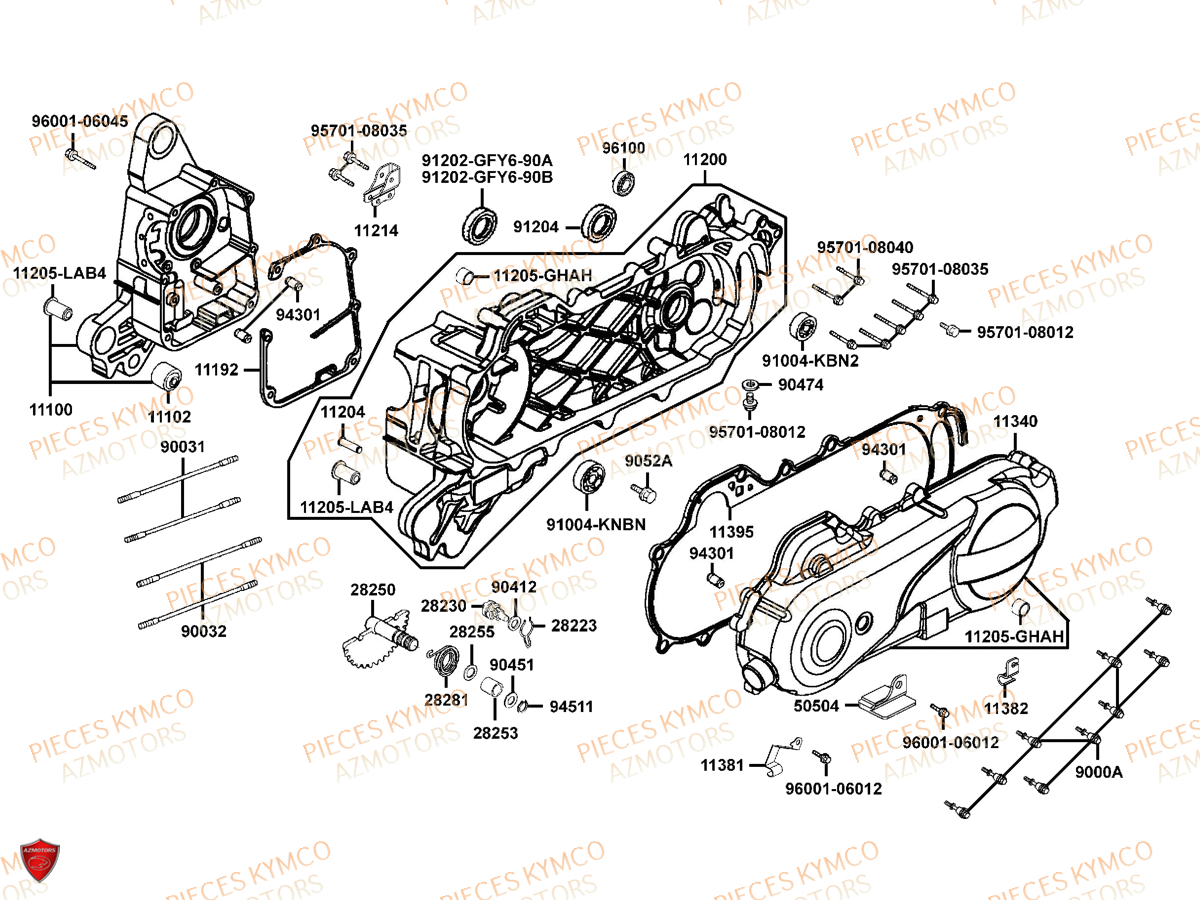 Carters Moteur AZMOTORS Pièces DINK 50 4T EURO 2 (SM10AA)