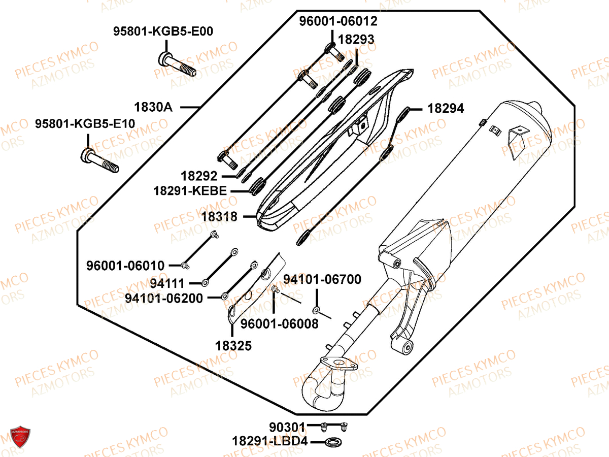 ECHAPPEMENT KYMCO DINK 50 4T E2