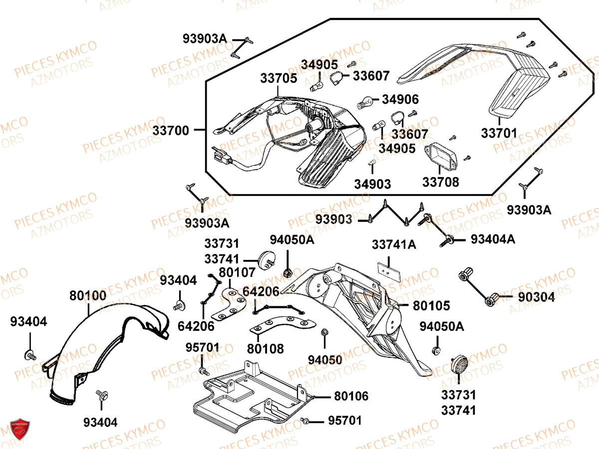 FEU_ARRIERE KYMCO DINK 50 4T EURO 2 (SM10AA)