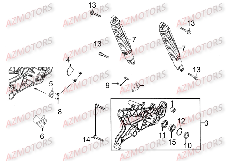 Amortisseurs KYMCO Pièces Scooter Kymco DINK STREET 300 I ABS EURO III