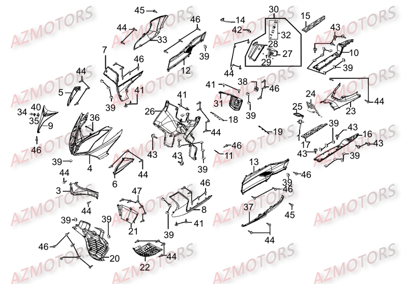 CARENAGES AVANT KYMCO DINK STREET 300 ABS