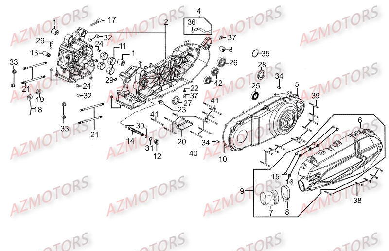 Carter Moteur KYMCO Pièces Scooter Kymco DINK STREET 300 I ABS EURO III