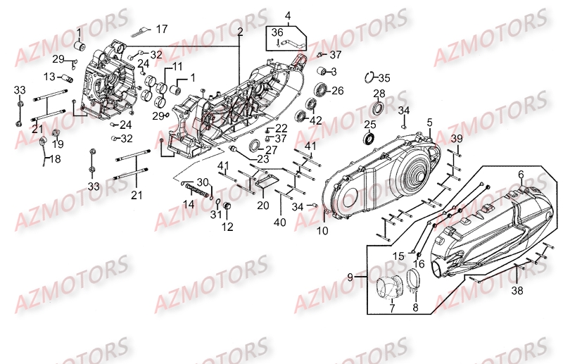 CARTER_MOTEUR KYMCO Pièces Scooter Kymco DINK STREET 300 I ABS EURO III 