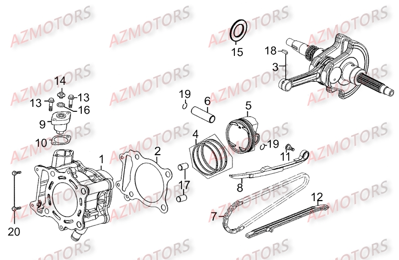 CYLINDRE-PISTON pour DINK STREET 300 ABS