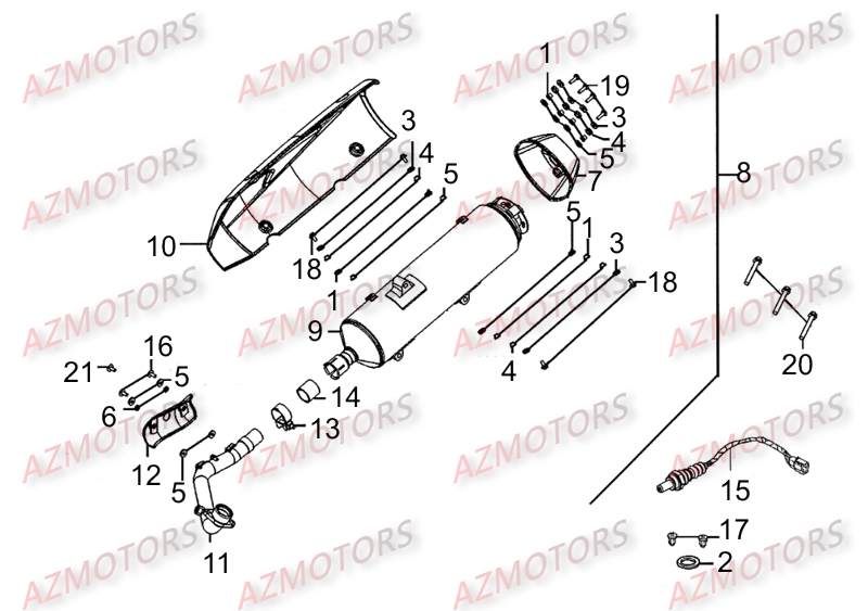 Echappement KYMCO Pièces Scooter Kymco DINK STREET 300 I ABS EURO III