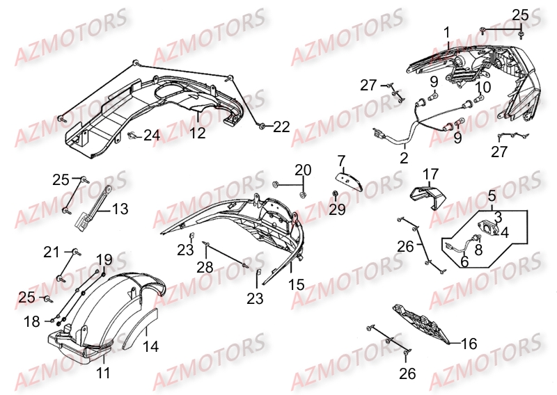 FEU_ARRIERE KYMCO Pièces Scooter Kymco DINK STREET 300 I ABS EURO III 