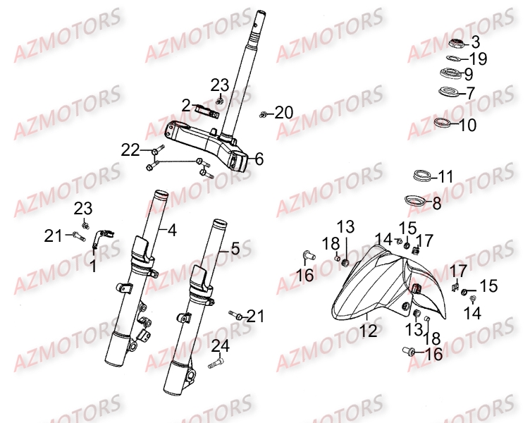 FOURCHE KYMCO DINK STREET 300 ABS