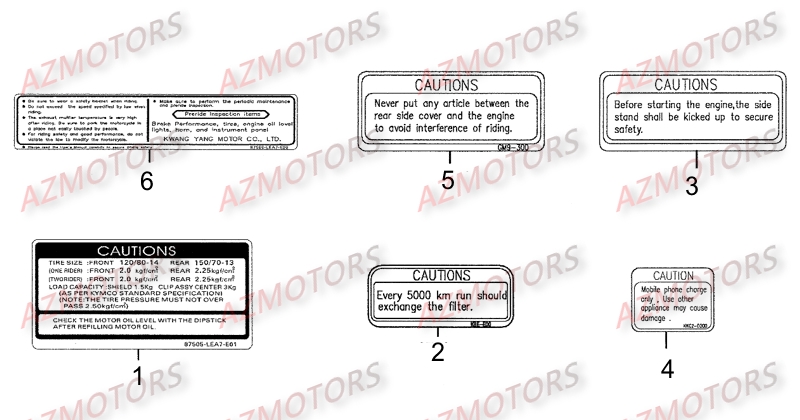 Labels KYMCO Pièces Scooter Kymco DINK STREET 300 I ABS EURO III