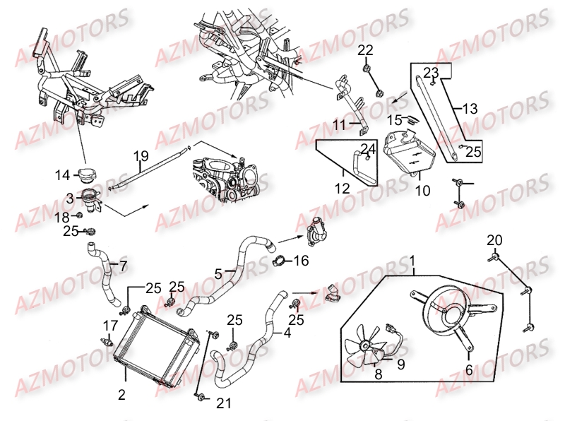 REFROIDISSEMENT KYMCO Pièces Scooter Kymco DINK STREET 300 I ABS EURO III 