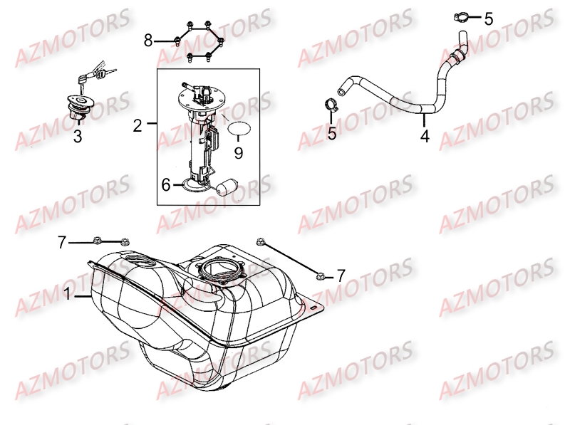 Reservoir A Carburant KYMCO Pièces Scooter Kymco DINK STREET 300 I ABS EURO III
