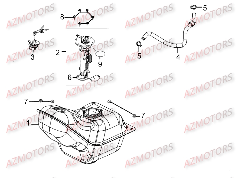 RESERVOIR_A_CARBURANT KYMCO Pièces Scooter Kymco DINK STREET 300 I ABS EURO III 