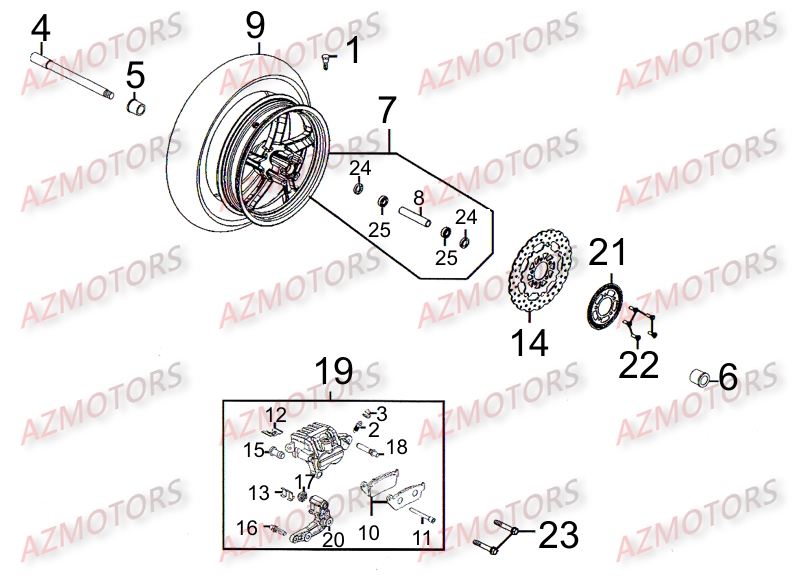 Roue Avant KYMCO Pièces Scooter Kymco DINK STREET 300 I ABS EURO III