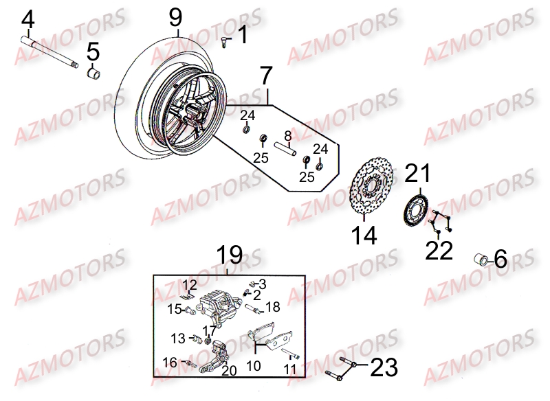 ROUE_AVANT KYMCO Pièces Scooter Kymco DINK STREET 300 I ABS EURO III 