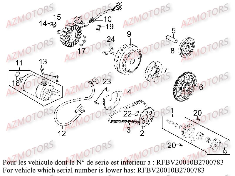 Allumage Serie Inferieur A Xxb2700783 KYMCO Pièces Scooter Kymco DINK STREET 300 I ABS EURO III[AVEC WARNING]

