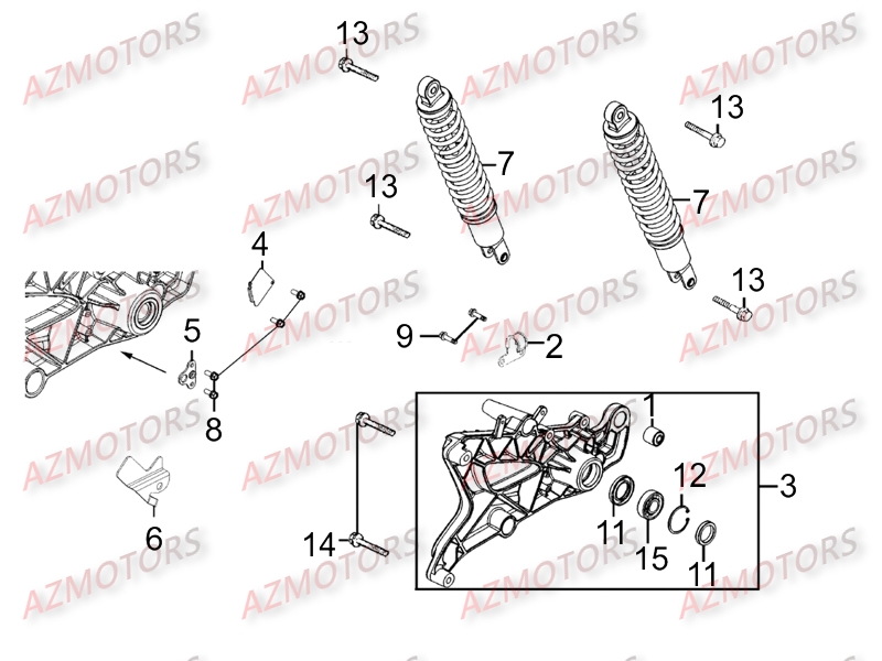 Amortisseurs Arrieres KYMCO Pièces Scooter Kymco DINK STREET 300 I ABS EURO III[AVEC WARNING]

