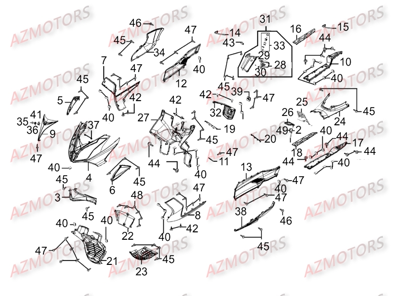 Carenages Avants KYMCO Pièces Scooter Kymco DINK STREET 300 I ABS EURO III[AVEC WARNING]

