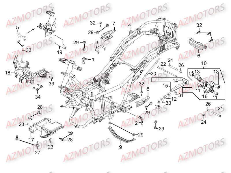 Chassis KYMCO Pièces Scooter Kymco DINK STREET 300 I ABS EURO III[AVEC WARNING]

