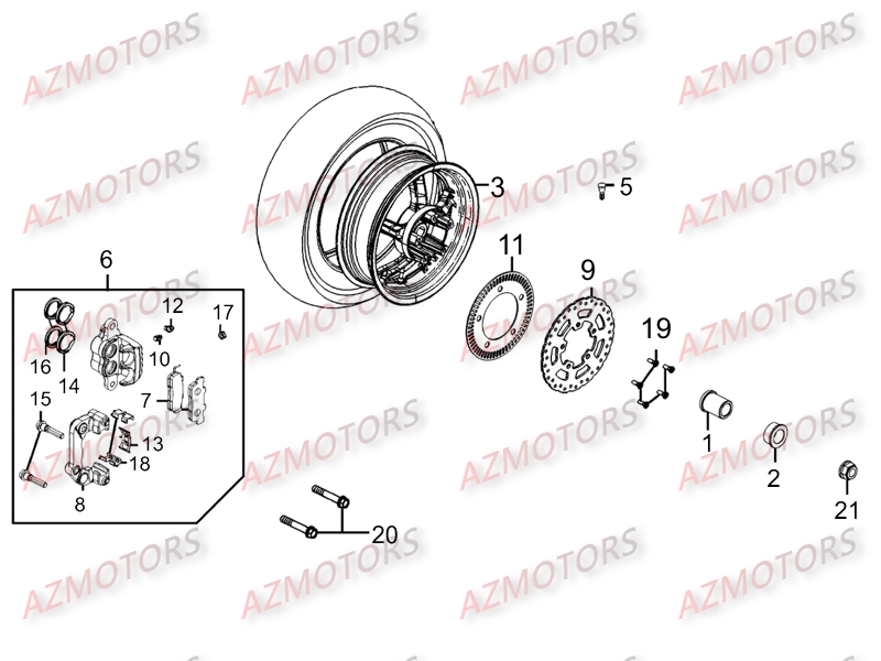 ROUE ARRIERE KYMCO DINK STREET 300 WARN