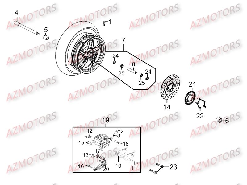 ROUE AVANT KYMCO DINK STREET 300 WARN