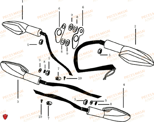 CLIGNOTANTS AZMOTORS DIRTY RIDER 50