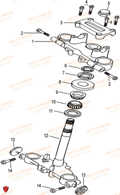 COLONNE DE DIRECTION AZMOTORS DIRTY RIDER 50