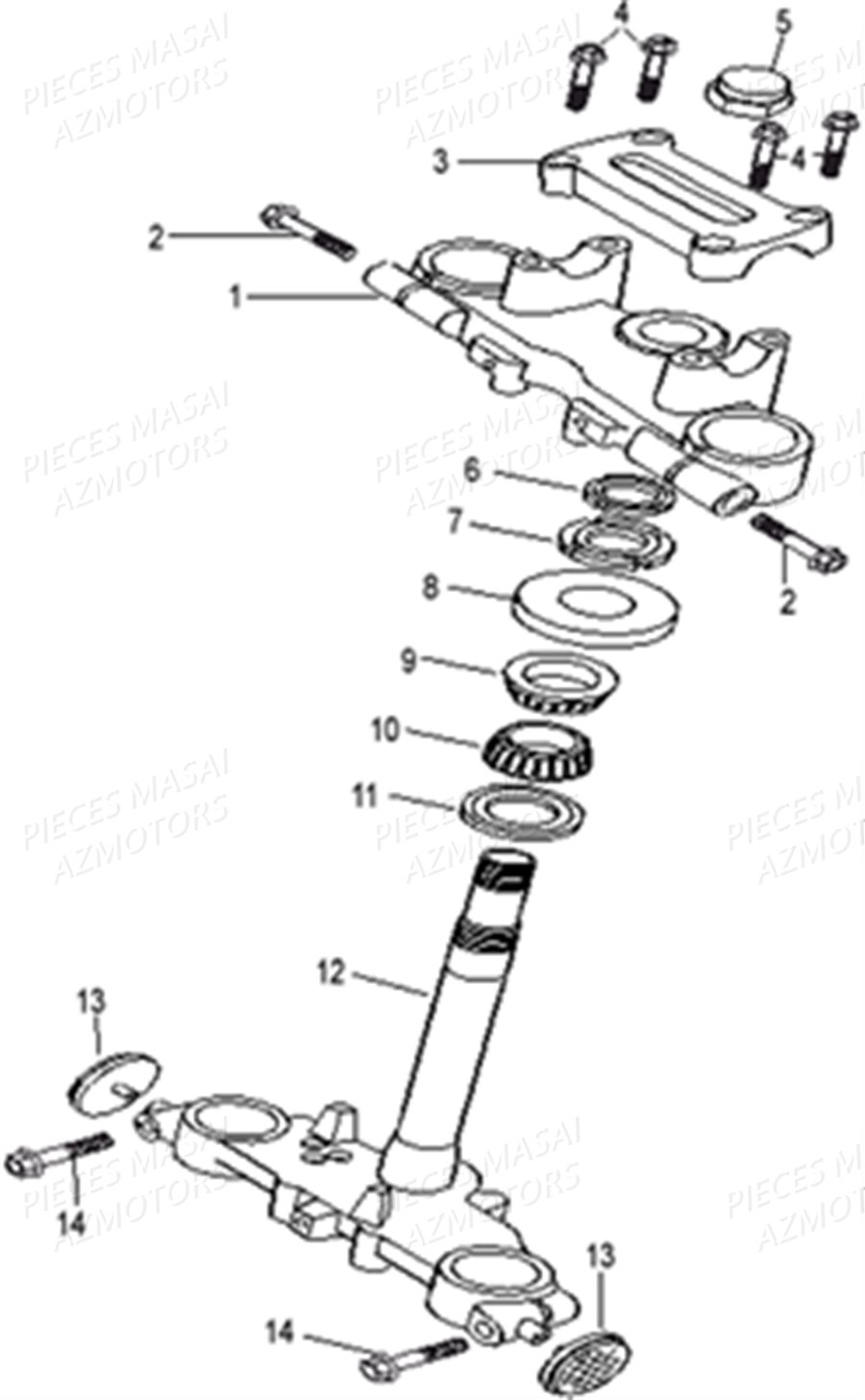 COLONNE DIRECTION AZMOTORS DIRTY RIDER 50