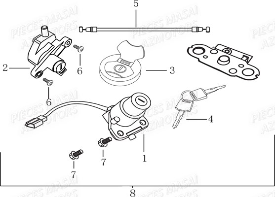 ENSEMBLE SERRURE AZMOTORS DIRTY RIDER 50