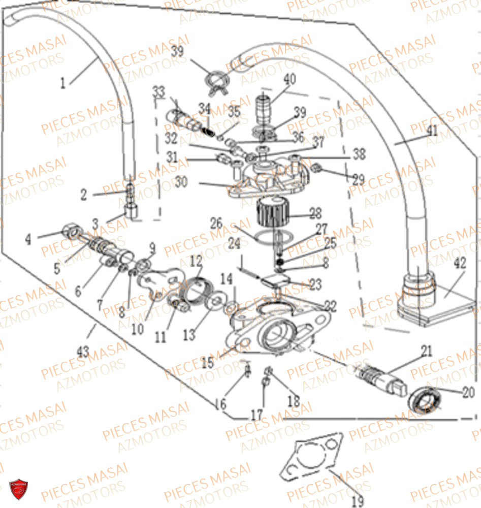 Pompe A Huile MASAI Pièces Moto DIRTY RIDER 50cc