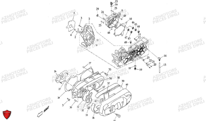 Carter Bas Moteur DINLI Pièces Quad DL502