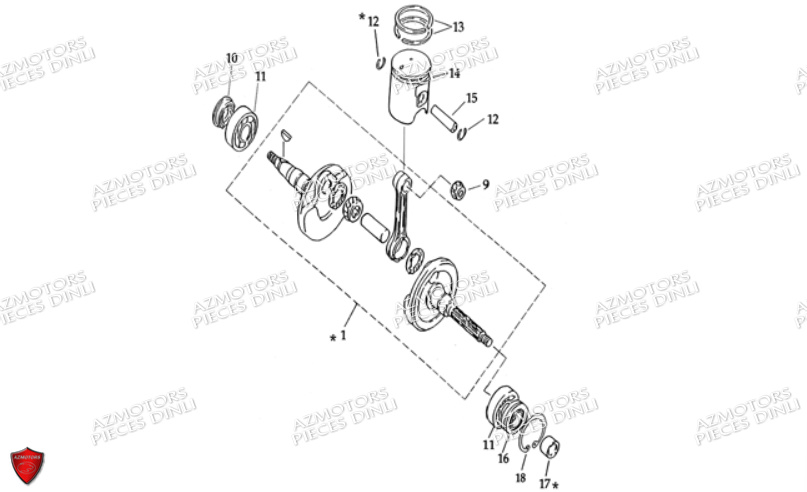 Embiellage Piston DINLI Pièces Quad DL502