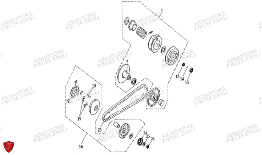 Embrayage Variateur DINLI Pièces Quad DL502