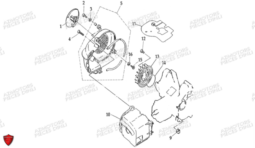 Ensemble Carter De Refroidissement DINLI Pièces Quad DL502