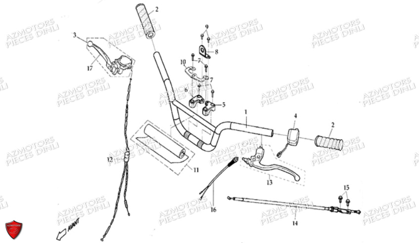 ENSEMBLE GUIDON POIGNEES DE FREIN DINLI DL502