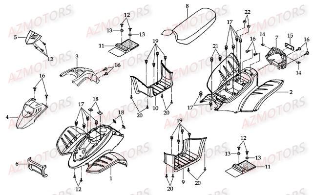 CARENAGES SELLE AZMOTORS DL601 100CC