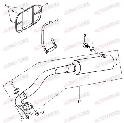 ECHAPPEMENT AZMOTORS DL601 100CC