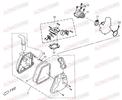 FILTRE A AIR AZMOTORS DL601 100CC