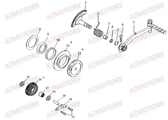 PIGNON DEMARREUR KICK AZMOTORS DL601 100CC
