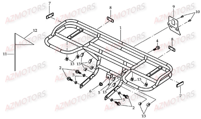 PORTE BAGAGES ARRIERE AZMOTORS DL601 100CC