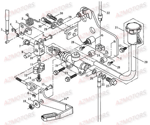 PEDALE DE FREIN AZMOTORS DL601