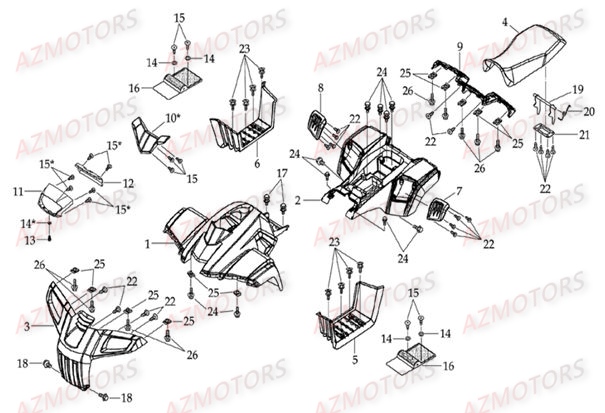 CARENAGES SELLE AZMOTORS DL603