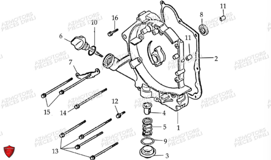 Carter Moteur Cote Droit DINLI Pièces Quad DL603-150cc