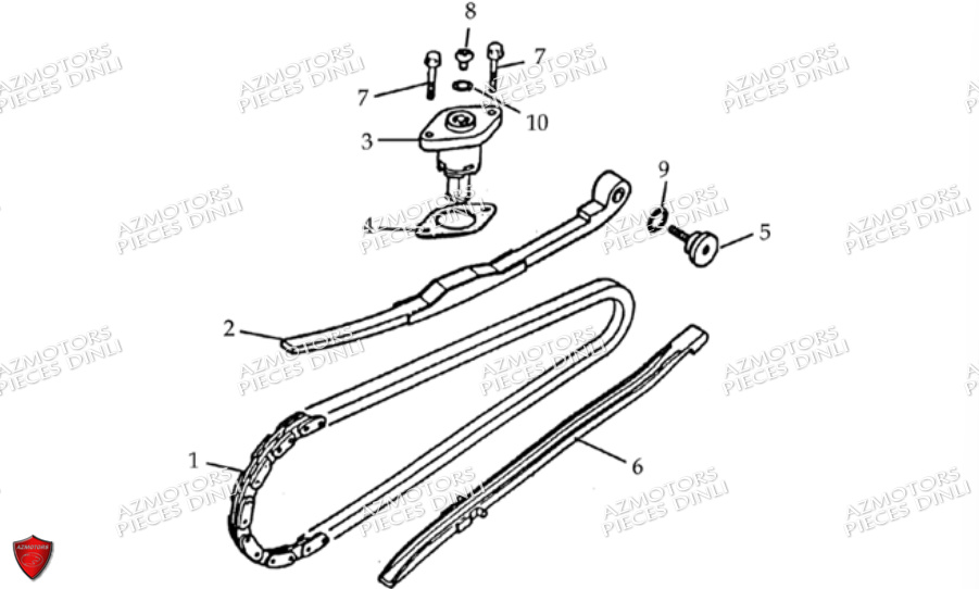 Chaine De Distribution DINLI Pièces Quad DL603-150cc