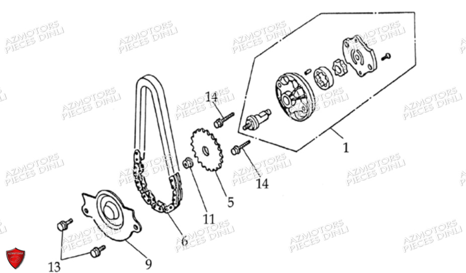 Pompe A Huile DINLI Pièces Quad DL603-150cc