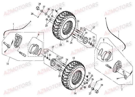 ROUES AVANT 7P AZMOTORS DL603