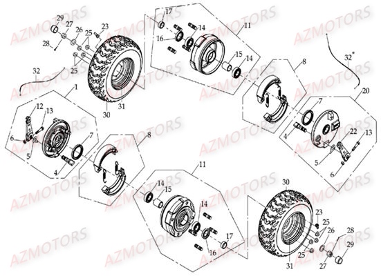 ROUES AVANT 8P AZMOTORS DL603