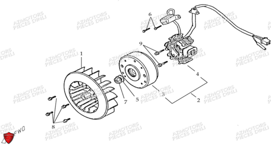 ALTERNATEUR DINLI Pièces Quad DL604 150cc