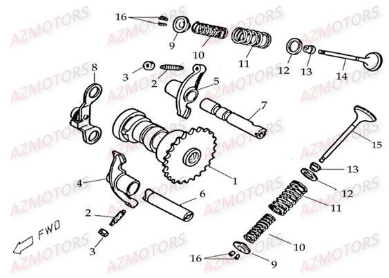 ARBRE A CAMES AZMOTORS DL604